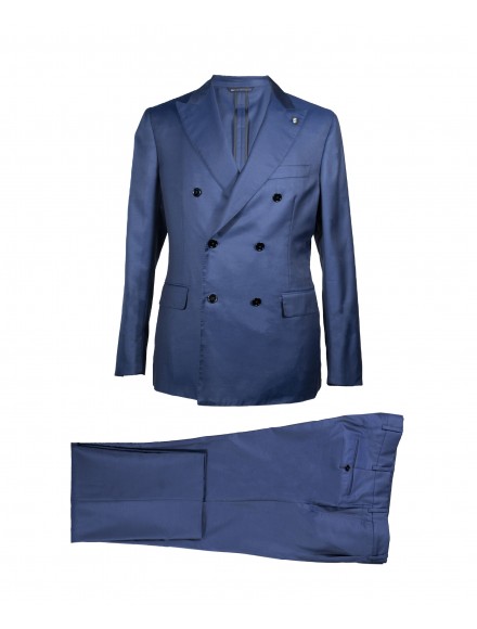 Blue silk and wool dress