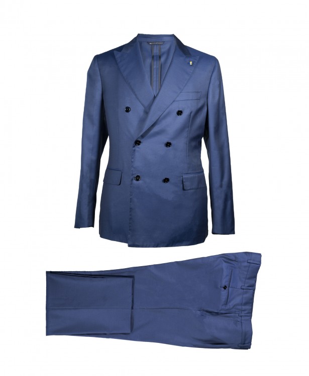Blue silk and wool dress
