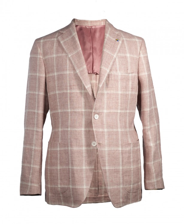 Jacket with pink square and white...
