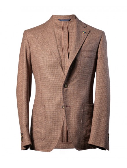Giacca monopetto color rosa antico in lana e seta knickerbocker | Jacketinthebox