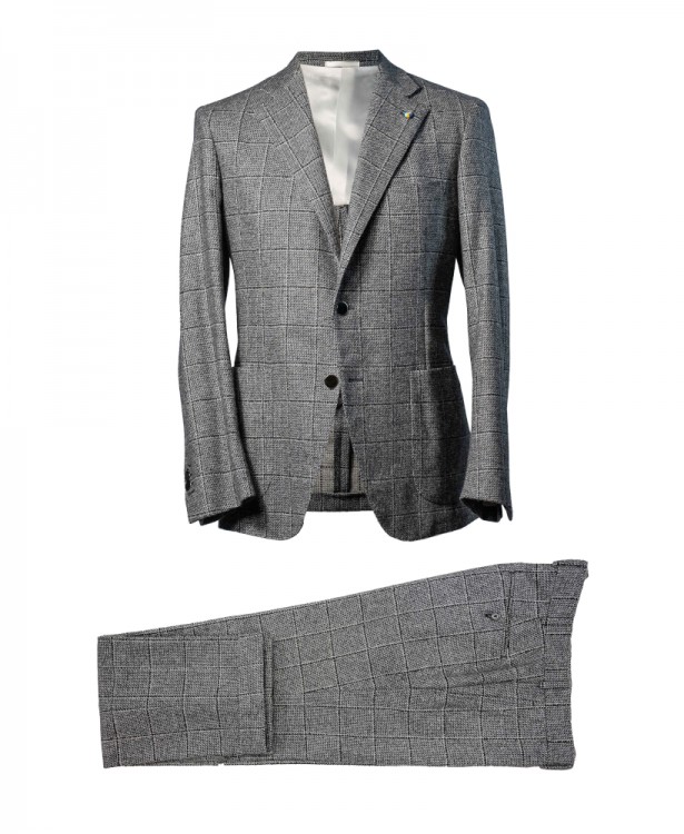 Grey and black wool and cashmere...