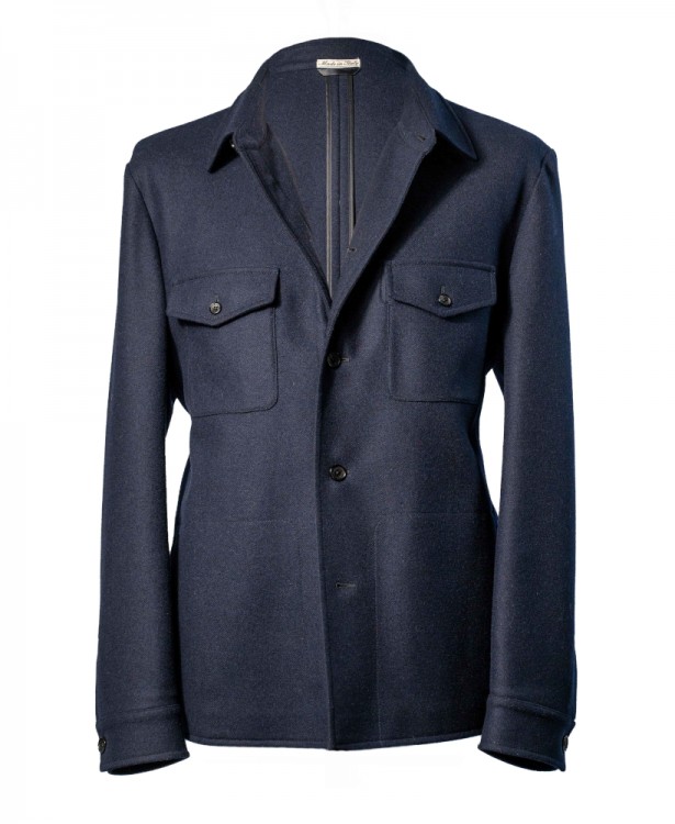 Single-breasted navy blue jacket in...