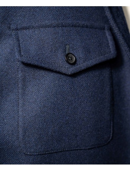 Giacca monopetto blu navy in tessuto tecnico di lana e poliamide 2