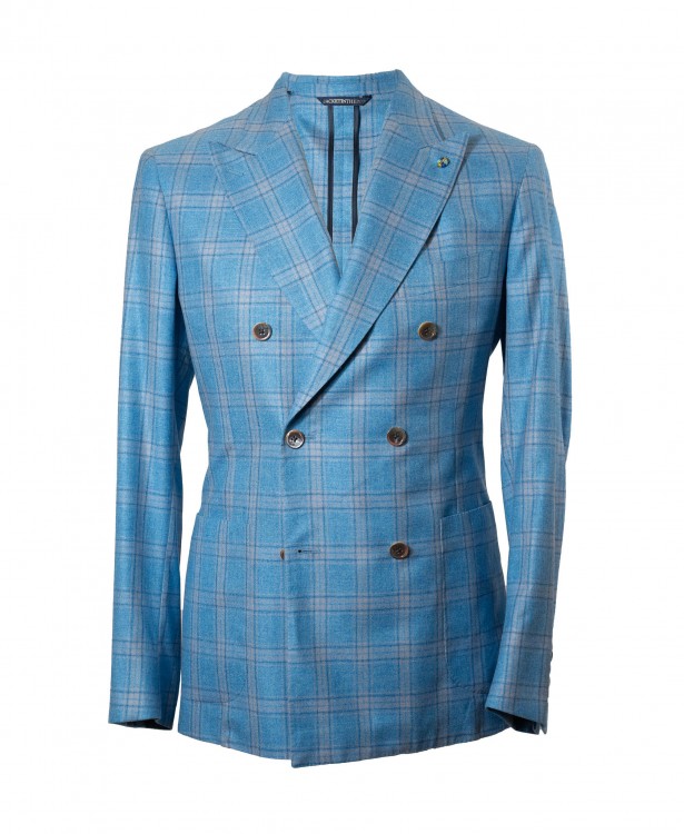 Light blue double-breasted jacket...