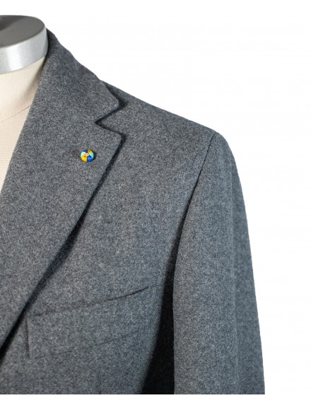 Dark gray single-breasted coat in wool and mohair | NATURAL SOFT 2