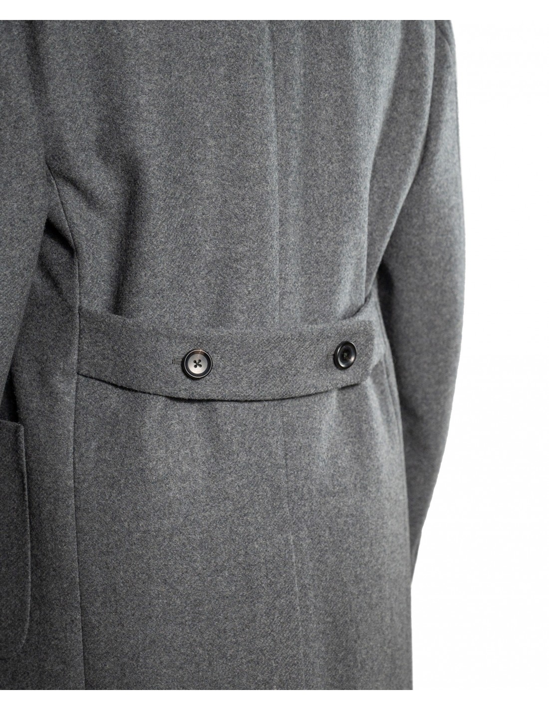 Cappotto monopetto tono su tono grigio scuro in lana e mohair | NATURAL SOFT Cappotto monopetto tono su tono grigio scuro in lana e mohair | NATURAL SOFT