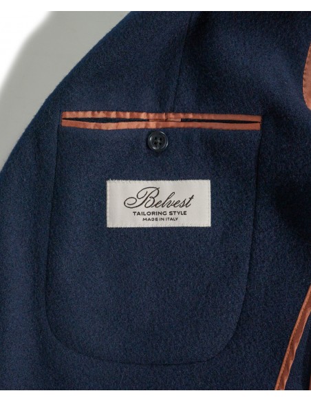 Giacca monopetto blu in Jersey di lana e poliammide | JACKETINTHEBOX®