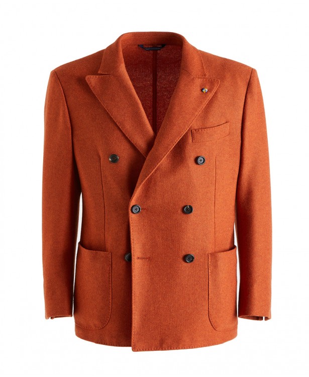 Giacca jersey arancione in cashmere |...