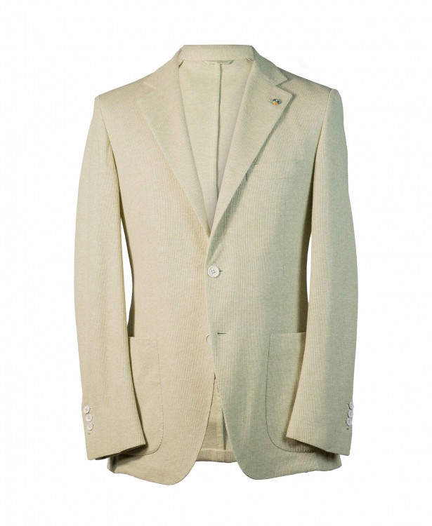 Light green single-breasted jersey...