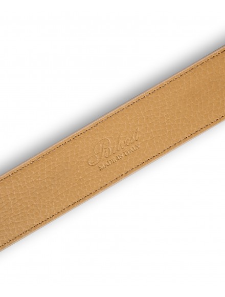 100% two-tone black and beige leather belt 2