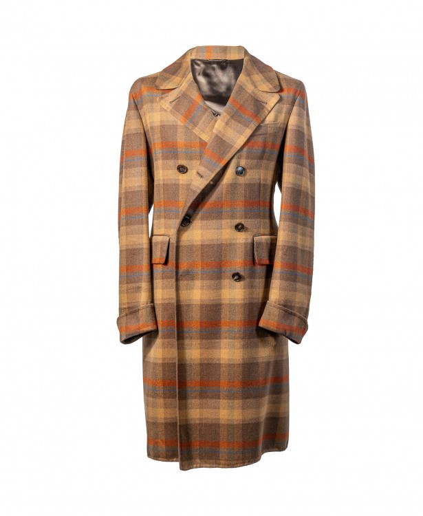 Cappotto doppiopetto double marrone e...