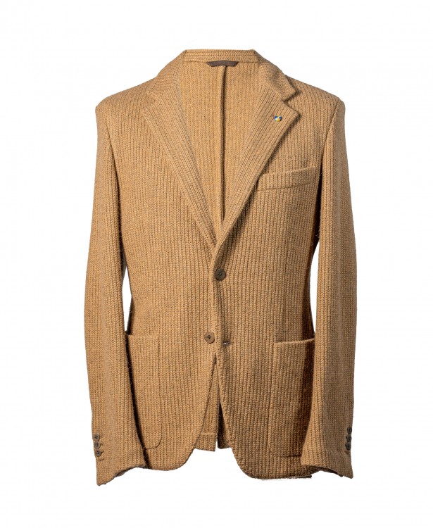 Cinnamon color single-breasted jersey...