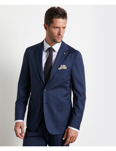 Abito lavabile blu navy in lana
