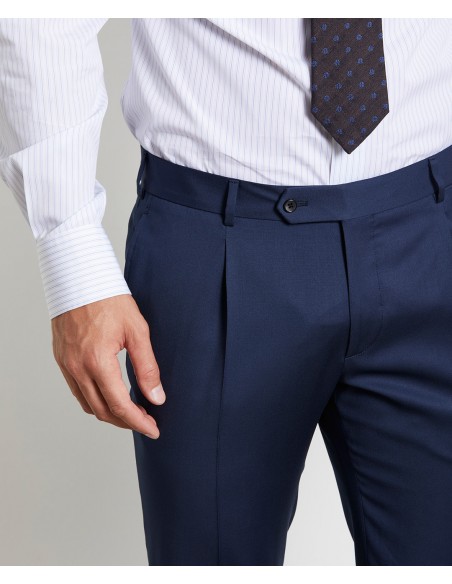 Abito lavabile blu navy in lana
