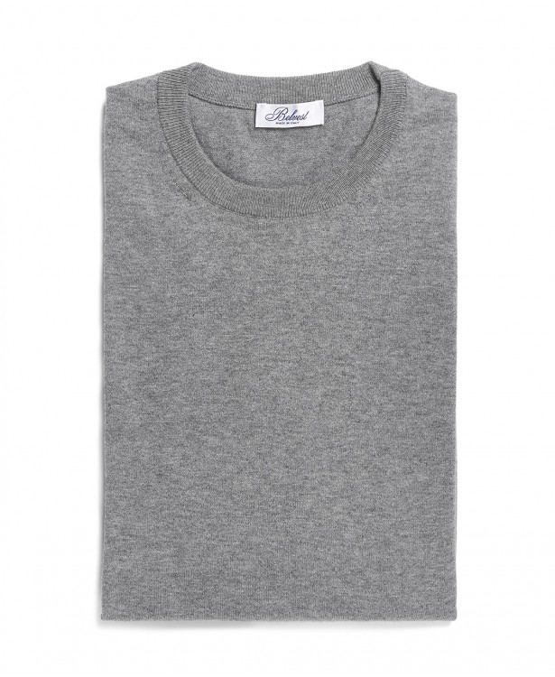 Light gray crew neck sweater in...
