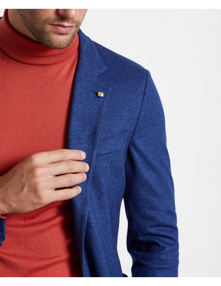 Turtleneck clay-colored sweater in cotton and cashmere