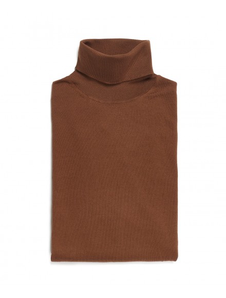 Maglia a collo alto tabacco...