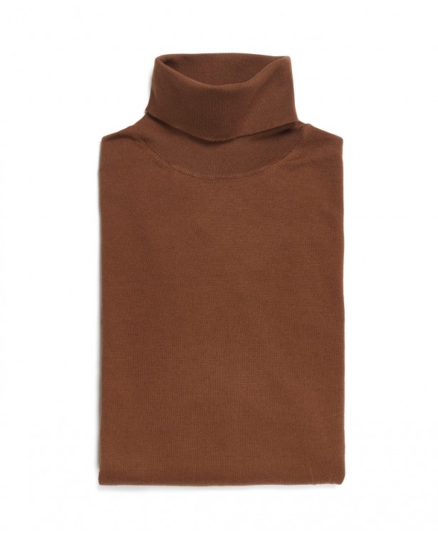 Tobacco turtleneck sweater in cotton...