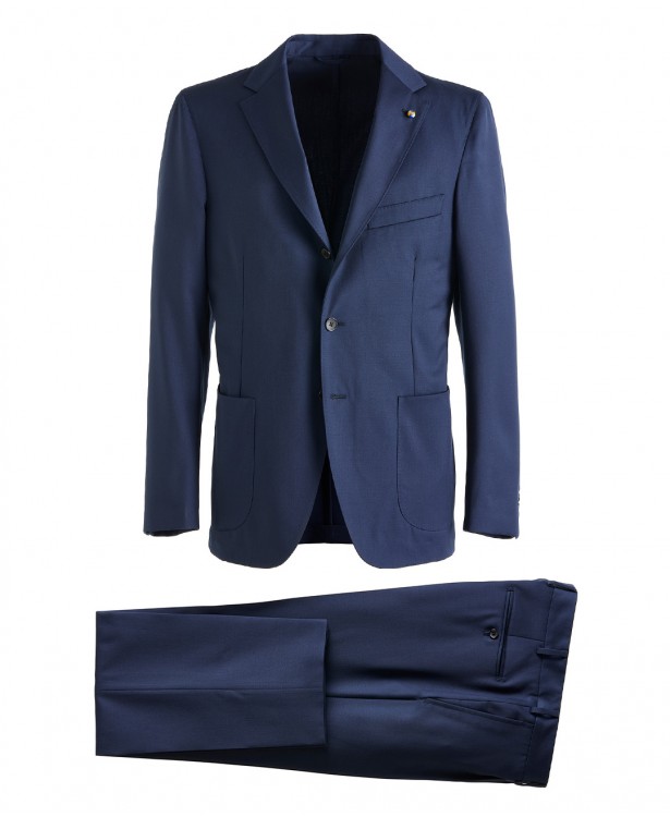 Abito lavabile blu navy in lana