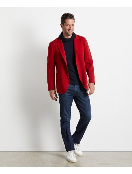 Red/burgundy wool blend double jacket 2