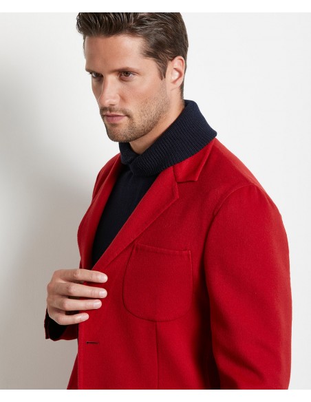 Red burgundy wool blend double jacket