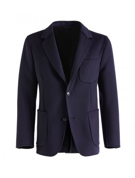 Giacca double blu/blu navy in misto lana