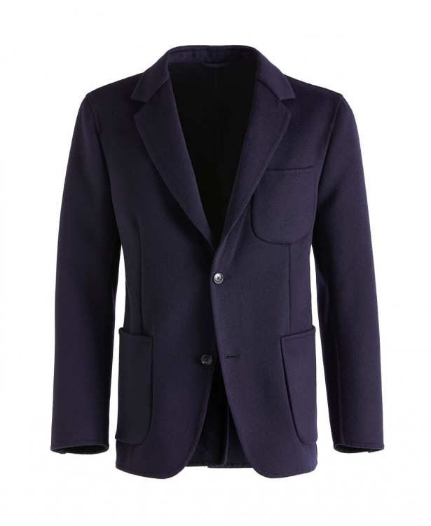 Double blue/navy blue wool blend jacket