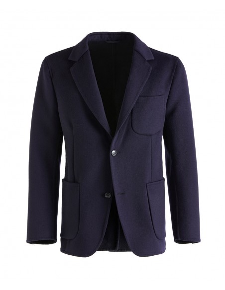 Double blue/navy blue wool blend jacket