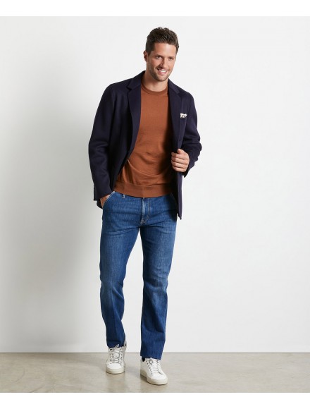 Giacca double blu/blu navy in misto lana 2