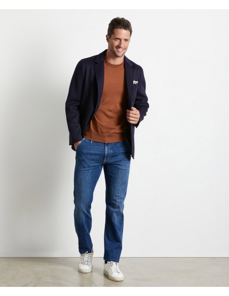 Double blue/navy blue wool blend jacket