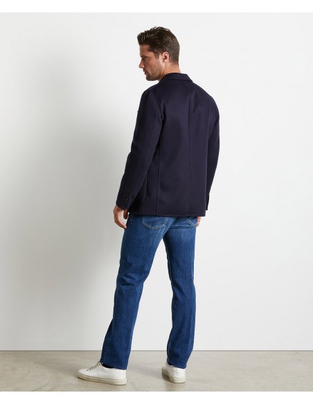 Double blue/navy blue wool blend jacket