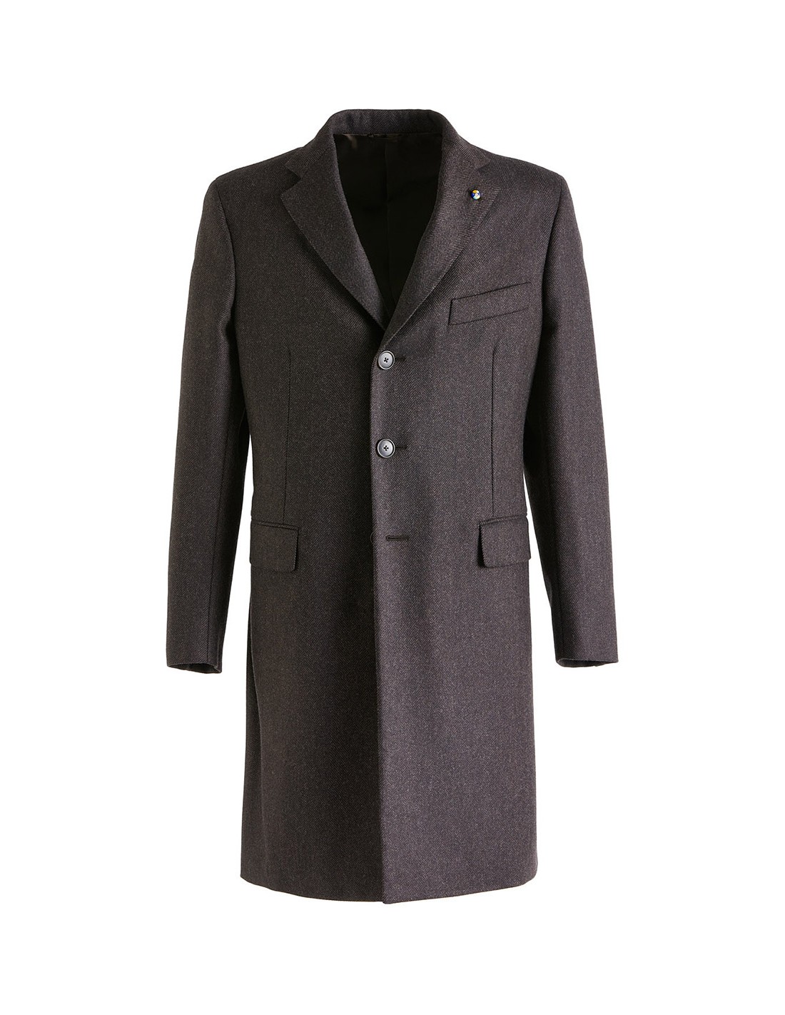 Tailored brown cashmere wool blend coat