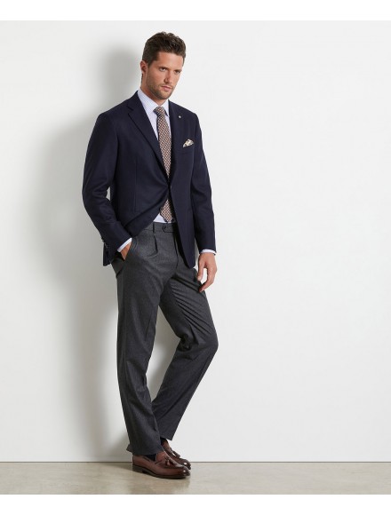 Giacca sartoriale blu navy in lana e seta 2