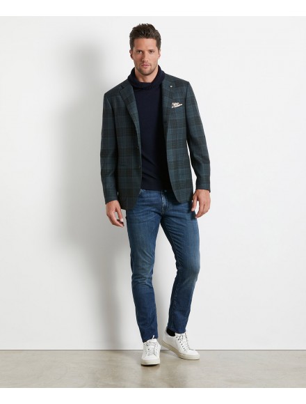 Green tailored jacket in Super 130s wool 2