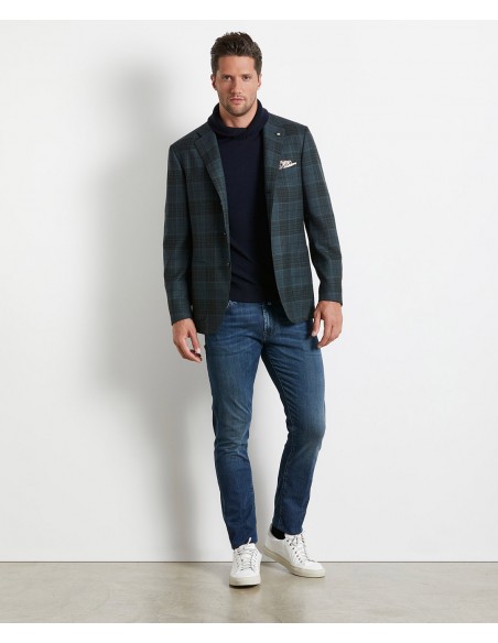Green tailored jacket in Super 130s wool Green tailored jacket in Super 130s wool