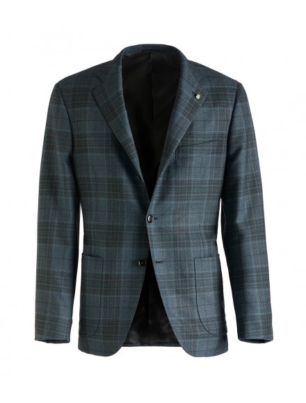 Giacca sartoriale verde in lana Super 130s
