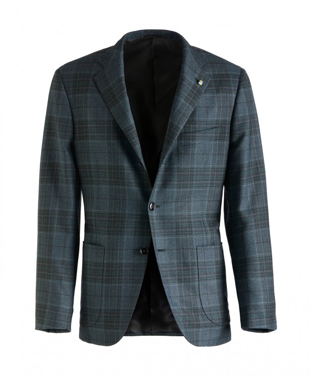 Green tailored jacket in Super 130s wool Green tailored jacket in Super 130s wool