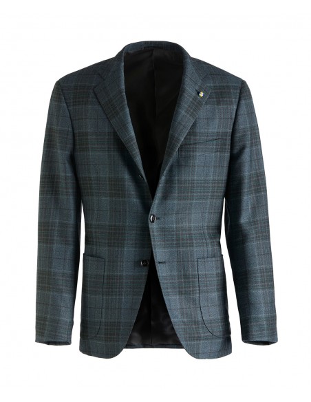 Green tailored jacket in Super 130s wool Green tailored jacket in Super 130s wool