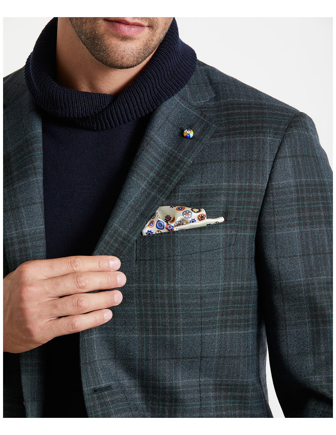Green tailored jacket in Super 130s wool Green tailored jacket in Super 130s wool