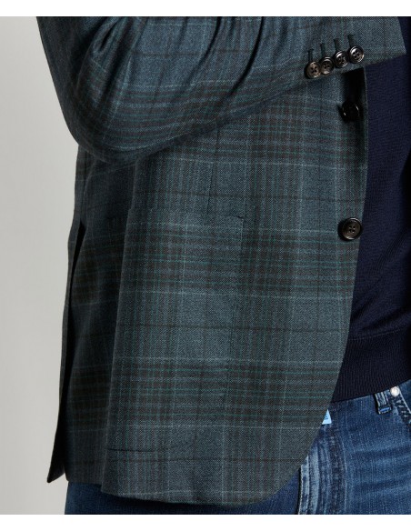 Green tailored jacket in Super 130s wool Green tailored jacket in Super 130s wool