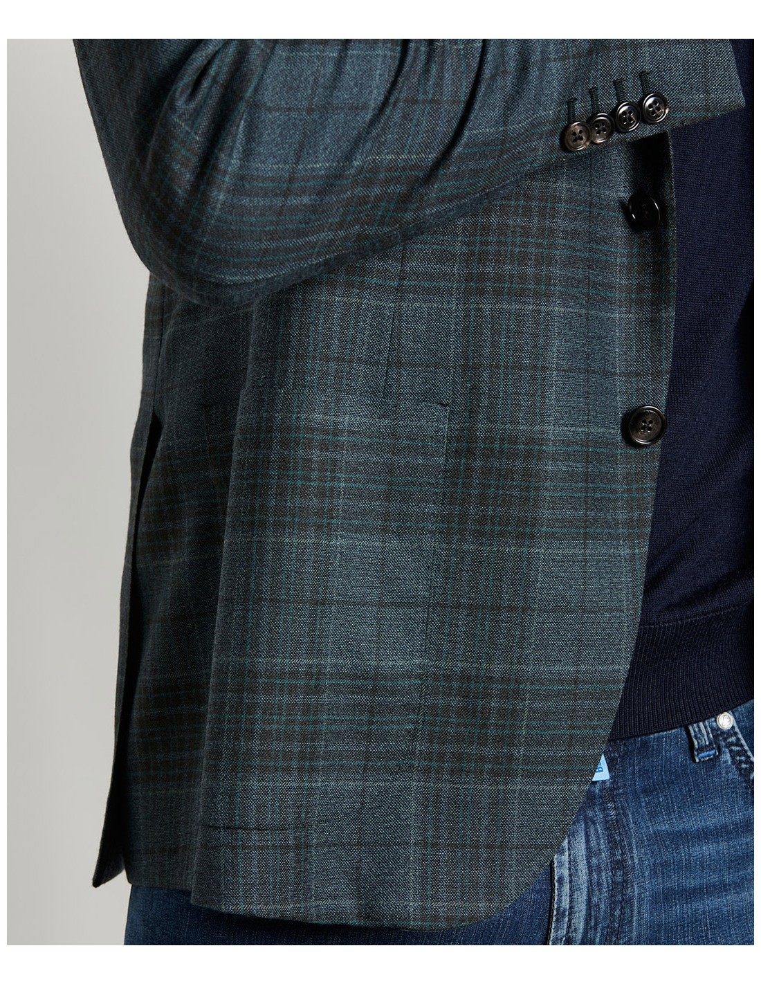 Green tailored jacket in Super 130s wool Green tailored jacket in Super 130s wool