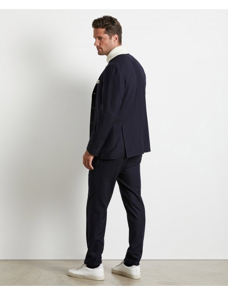 Navy blue washable suit in Super 130s wool