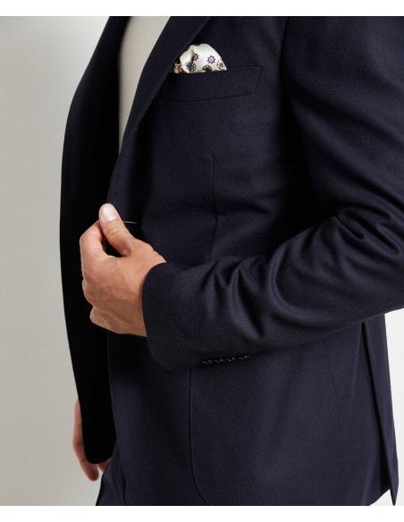 Navy blue washable suit in Super 130s wool