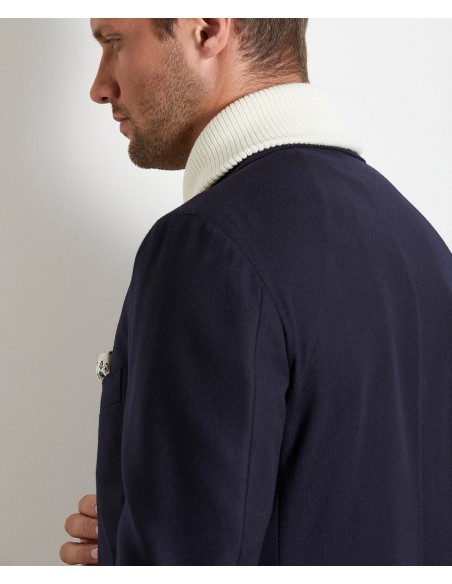 Navy blue washable suit in Super 130s wool