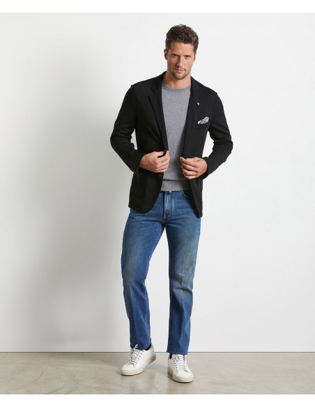 Black jersey jacket in Super 120s wool