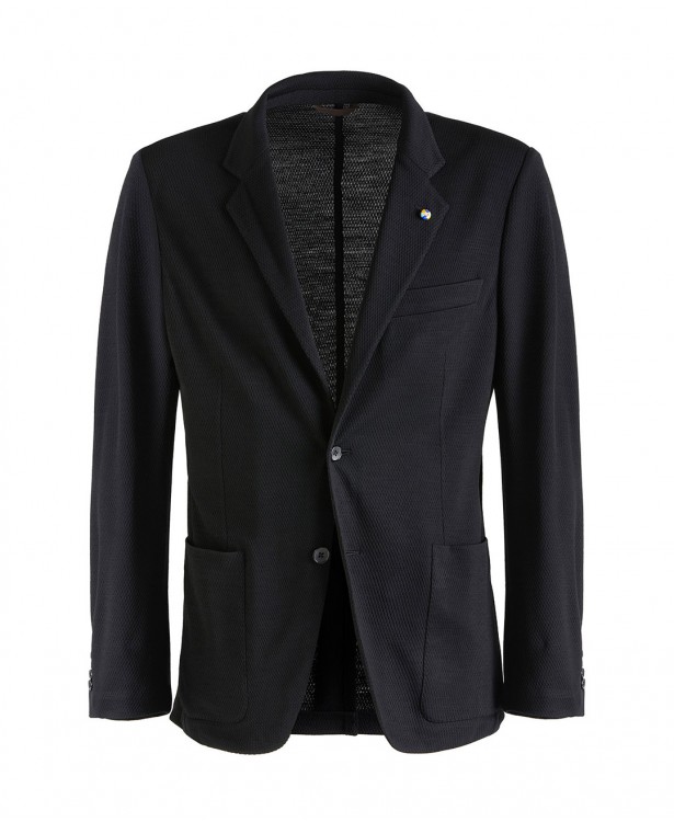 Black jersey jacket in Super 120s wool