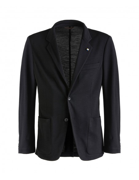 Black jersey jacket in Super 120s wool