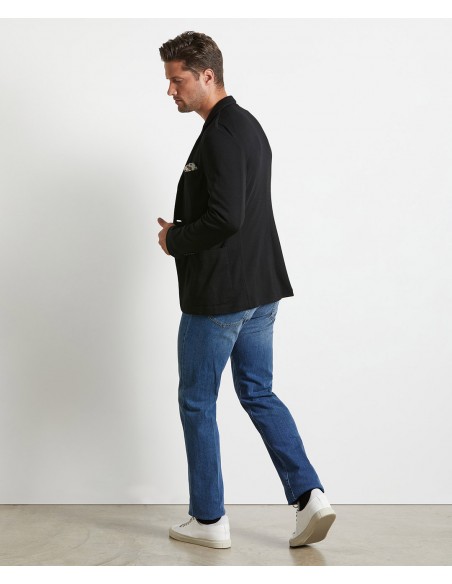 Black jersey jacket in Super 120s wool