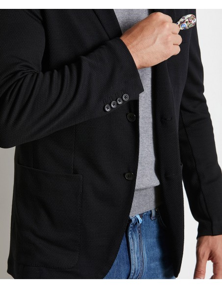 Black jersey jacket in Super 120s wool