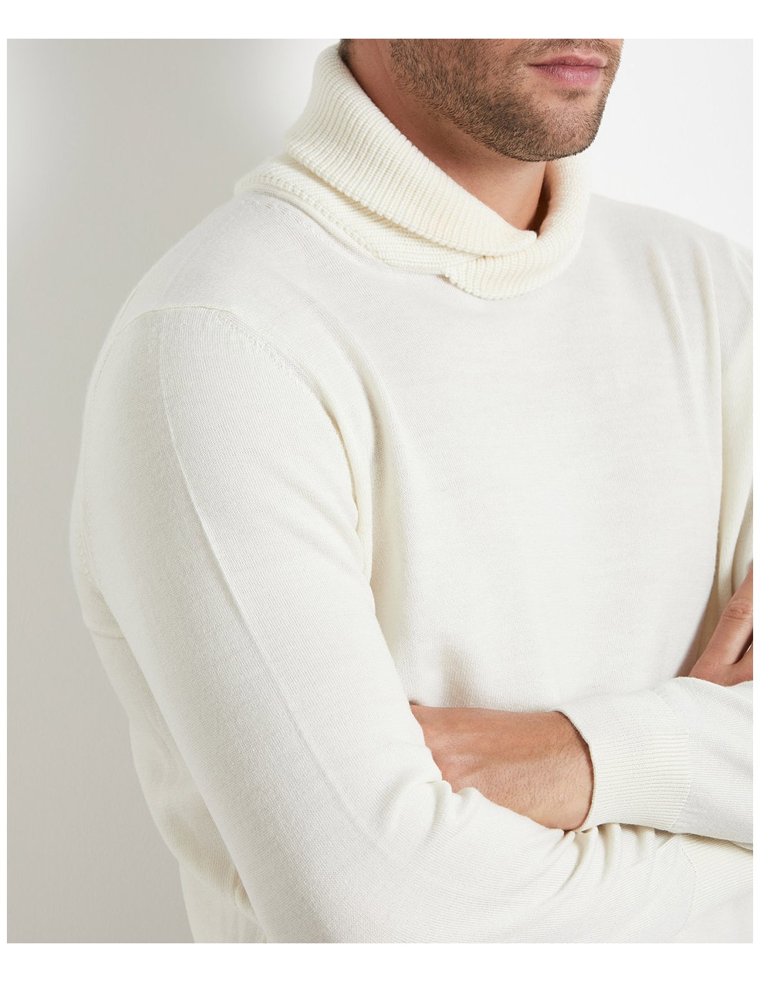 Men's cream sales colored turtleneck